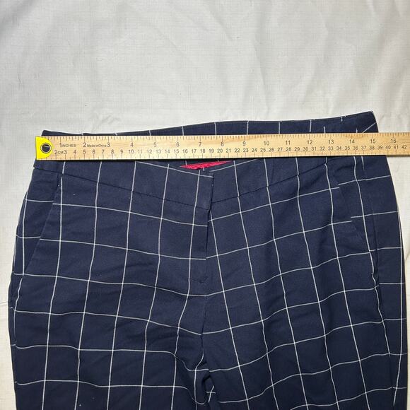 Adrienne Vittadini Plaid Stretch Trouser Pants Size 8 Blue / White‎ Straight Leg - Picture 7 of 8